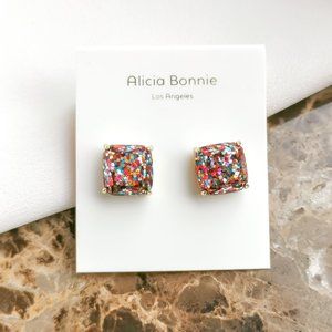Alicia Bonnie Sugarcube multi Colorful Glitter Earrings